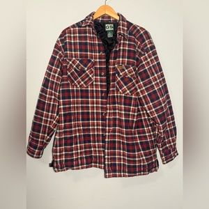 Gander Mountain Sherpa Lined Flannel Shirt Jacket | Medium Mens